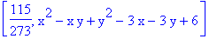 [115/273, x^2-x*y+y^2-3*x-3*y+6]